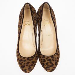 مملوكة مسبقًا Christian Louboutin Leopard Pony Hair Fifi Pumps Size 39