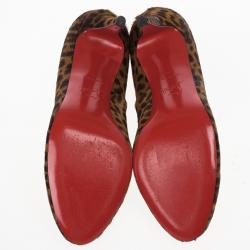 مملوكة مسبقًا Christian Louboutin Leopard Pony Hair Fifi Pumps Size 39