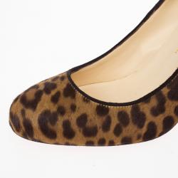 مملوكة مسبقًا Christian Louboutin Leopard Pony Hair Fifi Pumps Size 39