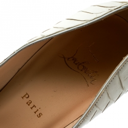 Pre Owned Christian Louboutin White Python Leather So Kate Pointed Toe Pumps Size 39