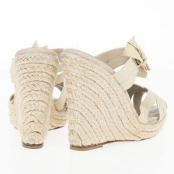 مملوكة مسبقًا Christian Louboutin Delphin 120mm Espadrille Wedge Slides Size 36