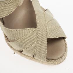 مملوكة مسبقًا Christian Louboutin Delphin 120mm Espadrille Wedge Slides Size 36