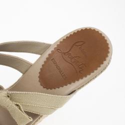 مملوكة مسبقًا Christian Louboutin Delphin 120mm Espadrille Wedge Slides Size 36