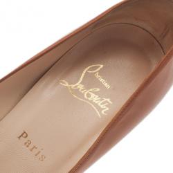 مملوكة مسبقًا Christian Louboutin Brown Leather Yolanda Peep Toe Pumps Size 39