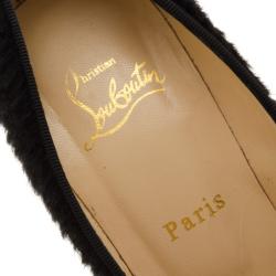 مملوكة مسبقًا Christian Louboutin Black Pony Hair Highness Platform Pumps Size 37.5