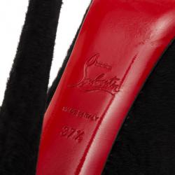مملوكة مسبقًا Christian Louboutin Black Pony Hair Highness Platform Pumps Size 37.5