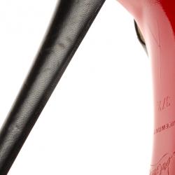 Pre Owned Christian Louboutin Black Leather Daf Slingback Platform Sandals Size 37.5