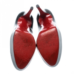 مملوكة مسبقًا Christian Louboutin Black Leather Bianca Platform Pumps Size 38