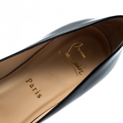 مملوكة مسبقًا حذاء كعب عالي كريستيان لوبوتان بيغال جلد أ صفر لامع مقدمة مدببة مقاس 38.5