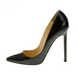 Pre Owned Christian Louboutin Black Patent Pigalle Pumps Size 36.5