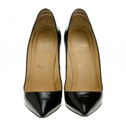Pre Owned Christian Louboutin Black Patent Pigalle Pumps Size 36.5