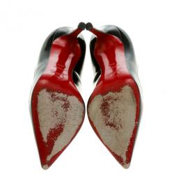Pre Owned Christian Louboutin Black Patent Pigalle Pumps Size 36.5
