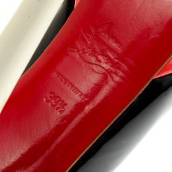 Pre Owned Christian Louboutin Tricolore Bianca Platform Slingback Sandals Size 39.5