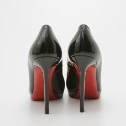 Pre Owned Christian Louboutin Black Patent Pigalle Plato 120mm Pumps Size 39.5