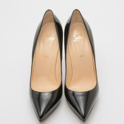 Pre Owned Christian Louboutin Black Patent Pigalle Plato 120mm Pumps Size 39.5