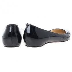 Pre Owned Christian Louboutin Black Patent Pigalle Ballet Flats Size 38.5
