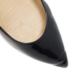 Pre Owned Christian Louboutin Black Patent Pigalle Ballet Flats Size 38.5