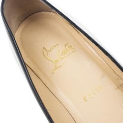 Pre Owned Christian Louboutin Black Patent Pigalle Ballet Flats Size 38.5