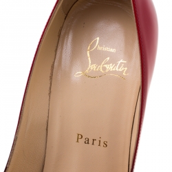 Pre Owned Christian Louboutin Red/Black Degradè Patent Leather Pigalle Follies Pointed Toe Pumps Size 38.5