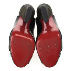 مملوكة مسبقًا Christian Louboutin Black Leather Morphea Slingback Sandals Size 36