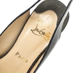 مملوكة مسبقًا Christian Louboutin Black Leather Morphea Slingback Sandals Size 36