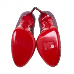 Pre Owned Christian Louboutin Lavender Glitter Mini Simple 85 Pumps Size 38