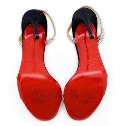 مملوكة مسبقًا Christian Louboutin Anna Strass Crystal Sandals Size 37