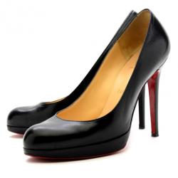 مملوكة مسبقًا Christian Louboutin Black Leather New Simple Pumps Size 38