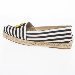 مملوكة مسبقًا Christian Louboutin Galia Striped Canvas Espadrille Loafers Size 39