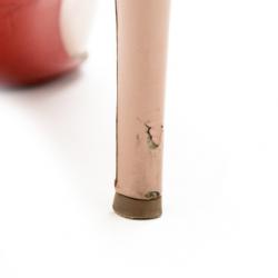 Pre Owned Christian Louboutin Nude Patent No Matter Peep Toe Pumps Size 37