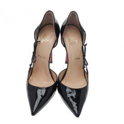 مملوكة مسبقًا Christian Louboutin Black Patent Leather Pointed Toe D’orsay Pumps Size 40