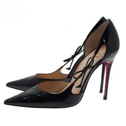 مملوكة مسبقًا Christian Louboutin Black Patent Leather Pointed Toe D’orsay Pumps Size 40