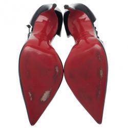 مملوكة مسبقًا Christian Louboutin Black Patent Leather Pointed Toe D’orsay Pumps Size 40