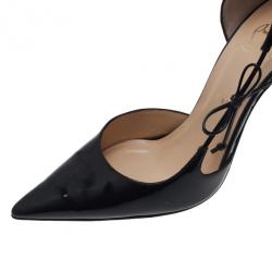 مملوكة مسبقًا Christian Louboutin Black Patent Leather Pointed Toe D’orsay Pumps Size 40