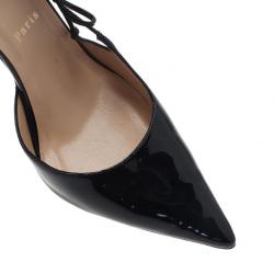 مملوكة مسبقًا Christian Louboutin Black Patent Leather Pointed Toe D’orsay Pumps Size 40