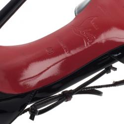 مملوكة مسبقًا Christian Louboutin Black Patent Leather Pointed Toe D’orsay Pumps Size 40