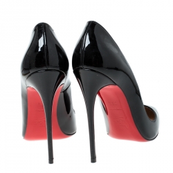 Pre Owned Christian Louboutin Black Patent Leather So kate Pointed Toe Pumps Size 36.5