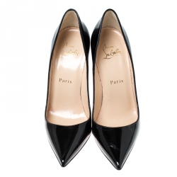 Pre Owned Christian Louboutin Black Patent Leather So kate Pointed Toe Pumps Size 36.5