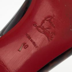 مملوكة مسبقًا Christian Louboutin Tortoise Shell Patent Square Toe Ballet Flats Size 40