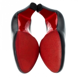 Pre Owned Christian Louboutin Black Leather Mistica Pumps Size 37
