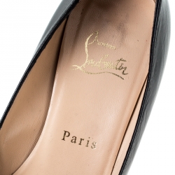 Pre Owned Christian Louboutin Black Leather Mistica Pumps Size 37