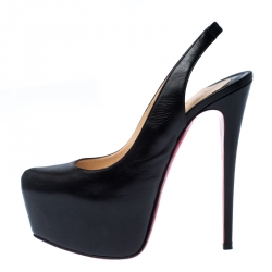 Christian Louboutin Black Leather Despressi Platform Sandals Size 40 Christian  Louboutin