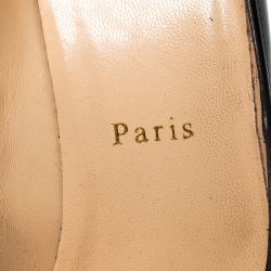 مملوكة مسبقًا Christian Louboutin Black Patent Leather New Very Prive Peep Toe Platform Size 38