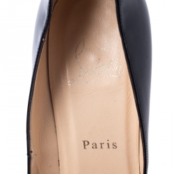 Pre Owned Christian Louboutin Black Patent Leather Pigalle Follies Pointed Toe Pumps Size 37.5