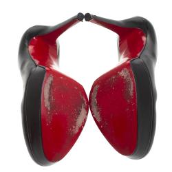 مملوكة مسبقًا حذاء كعب عالي كريستيان لوبوتان بيانكا نعل سميك جلد أسود مقاس 38.5