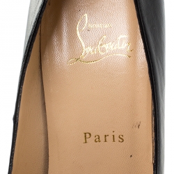 Pre Owned Christian Louboutin Black Leather Bianca Platform Pumps Size 39.5