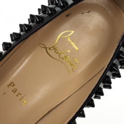 Pre Owned Christian Louboutin Black Patent Alti 160mm Spikes Platform Pumps Size 39.5