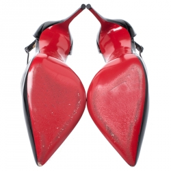 Pre Owned حذء �كعب عالي كريستيان لوبوتان جي سترينغ سير حرف T جلد بيج مقاس 36