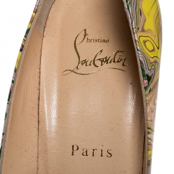 Pre Owned Christian Louboutin Multicolor Marble Patent Leather So Kate Pointed Toe Pumps Size 39
