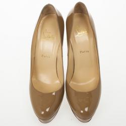 مملوكة مسبقًا Christian Louboutin Camel Patent Bianca Platform Pumps Size 41